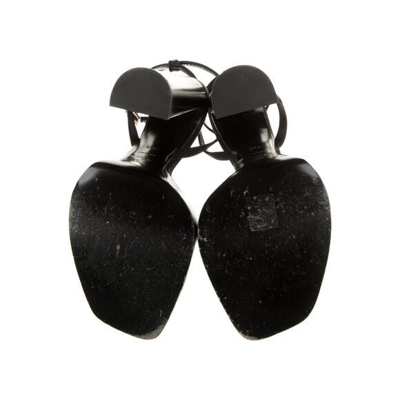 ❤️Saint Laurent Leather Crystal Platform Buckle Heels❤️ - Picture 5 of 5